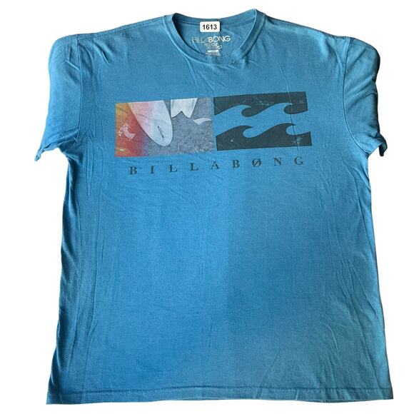 Billabong Men’s Short Sleeve Screw Neck T-shirt size L, Blue - Picture 1 of 7